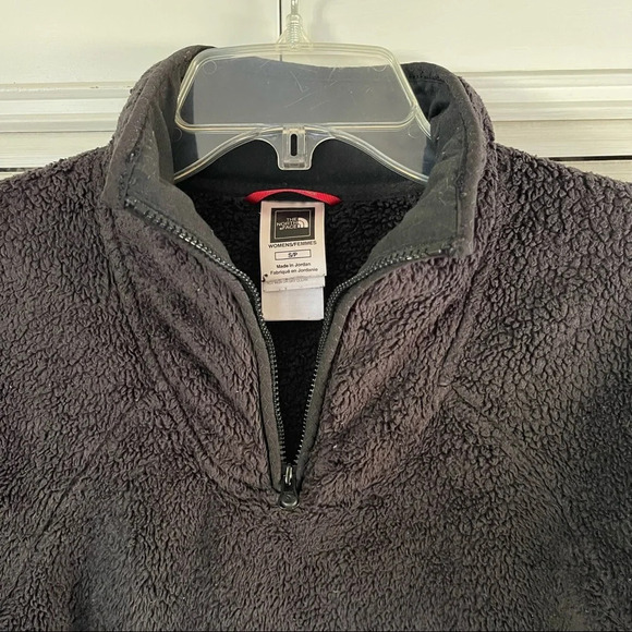 The North Face Fuzzy osito  Pull up Sweater Black Womens size Small - Picture 5 of 16